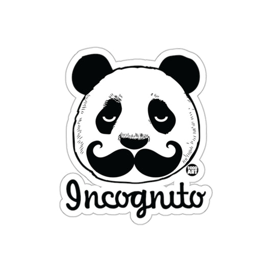 Incognito Funny Panda Sticker with Moustache Design