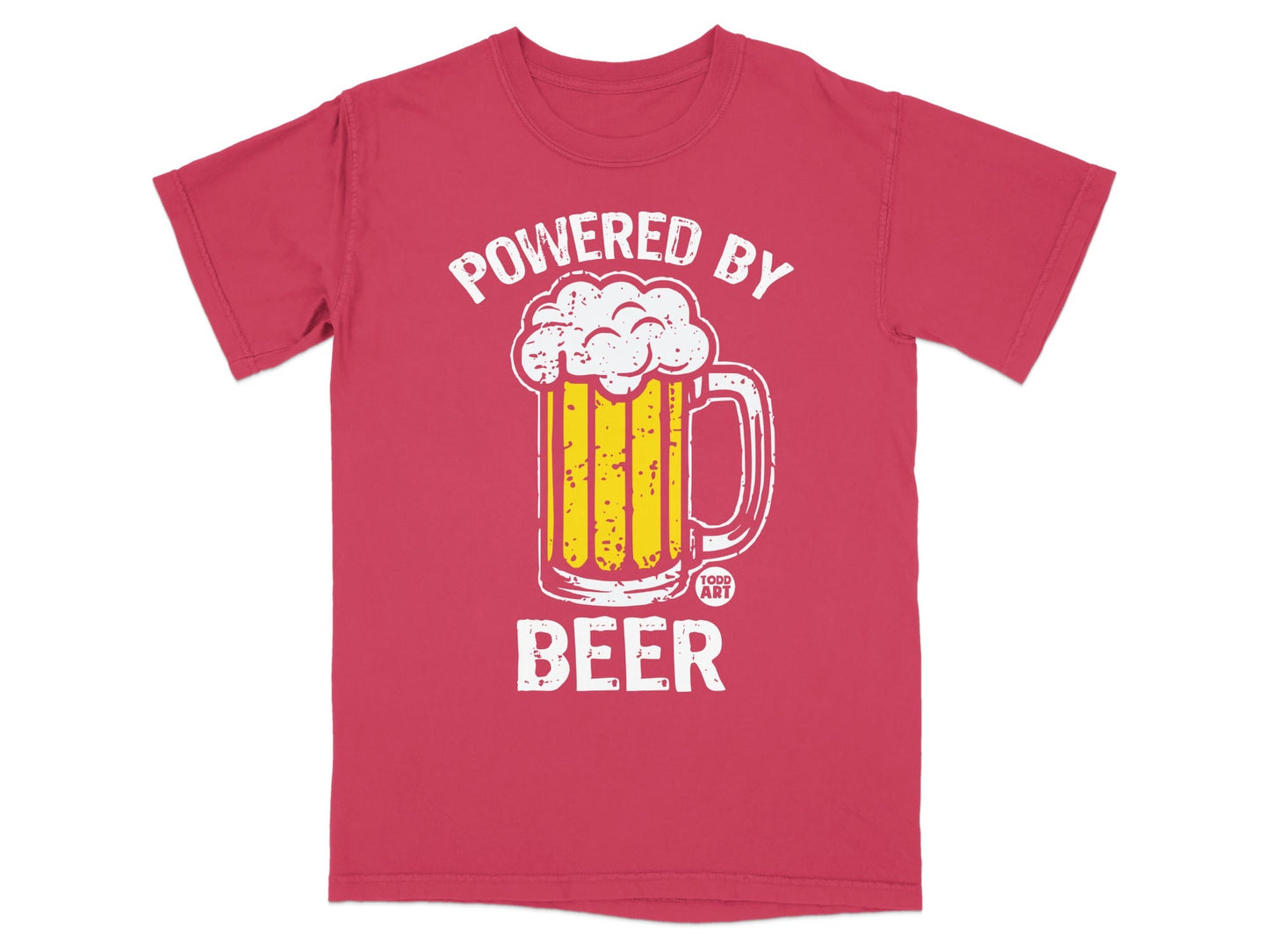 Powered By Beer Graphic Tee Shirt