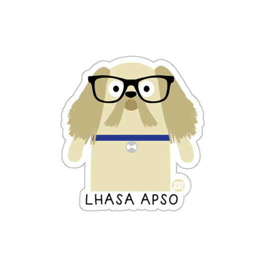 Lhasa Apso Cartoon Dog with Glasses Sticker Product