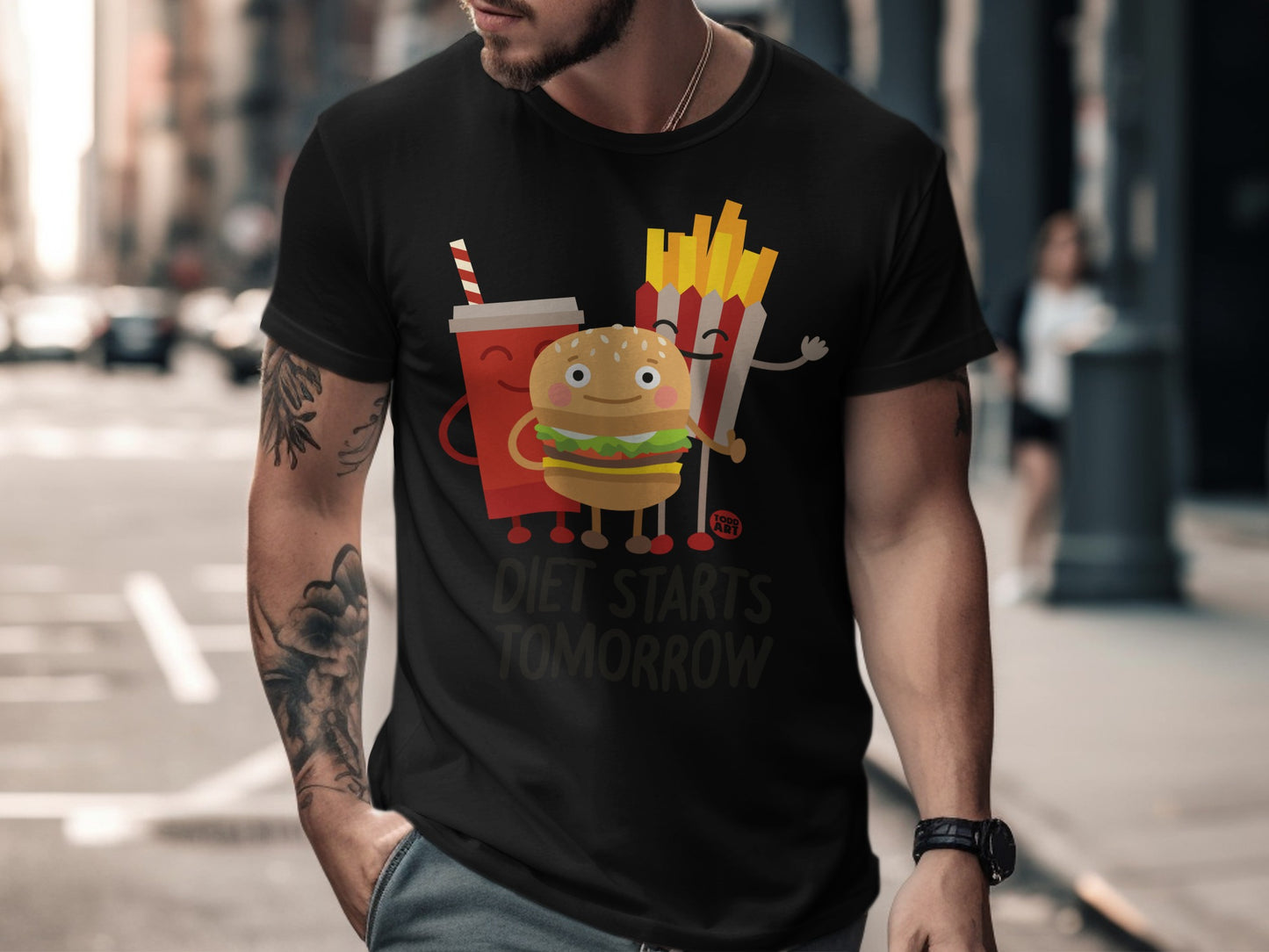 Diet Starts Tomorrow Fast Food Graphic T-shirt