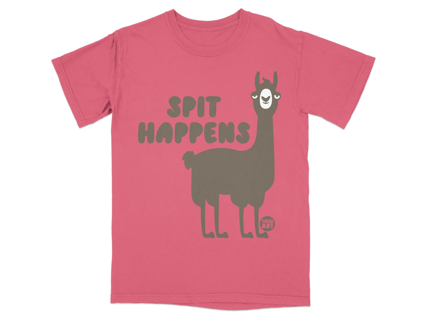Spit Happens Llama Graphic Design T-Shirt