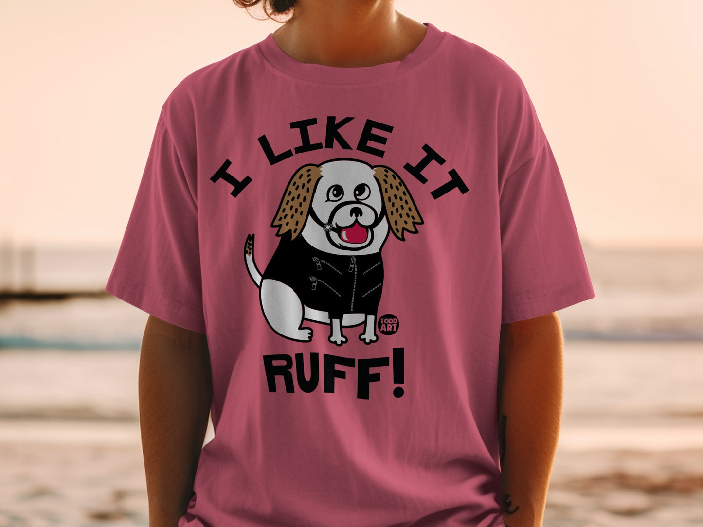 I Like It Ruff Cute Dog Graphic T-Shirt