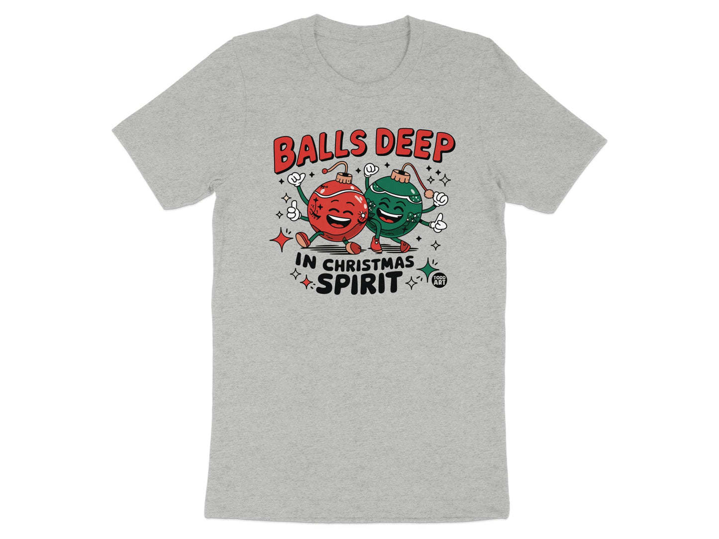 Balls Deep in Christmas Spirit Graphic T-Shirt