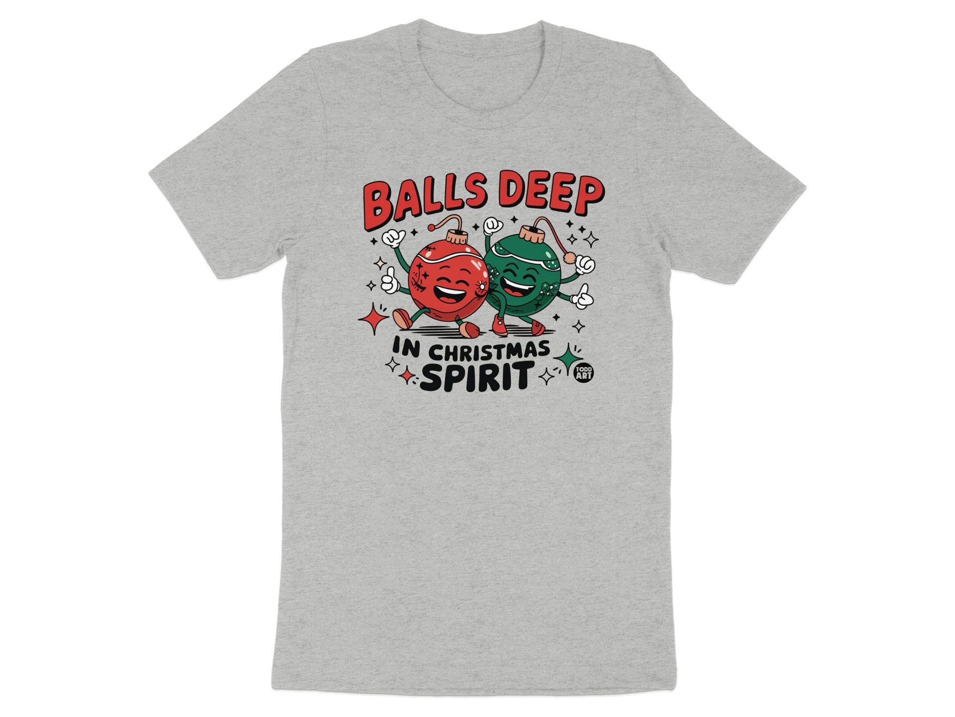 Balls Deep in Christmas Spirit Graphic T-Shirt