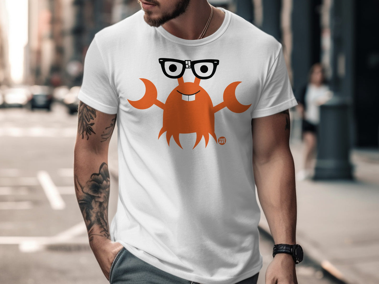 Geeky Crab with Glasses Graphic T-Shirt product