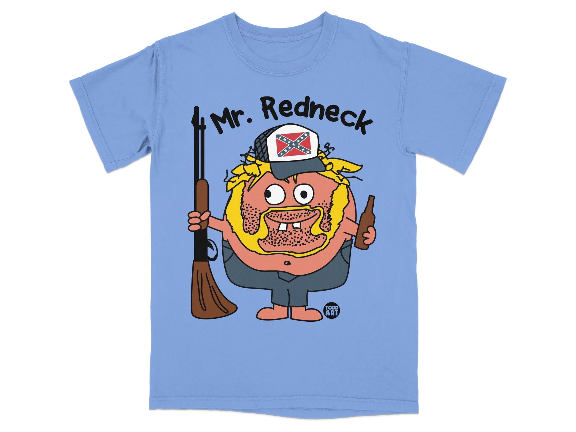 Mr. Redneck Cartoon with Gun and Hat T-Shirt