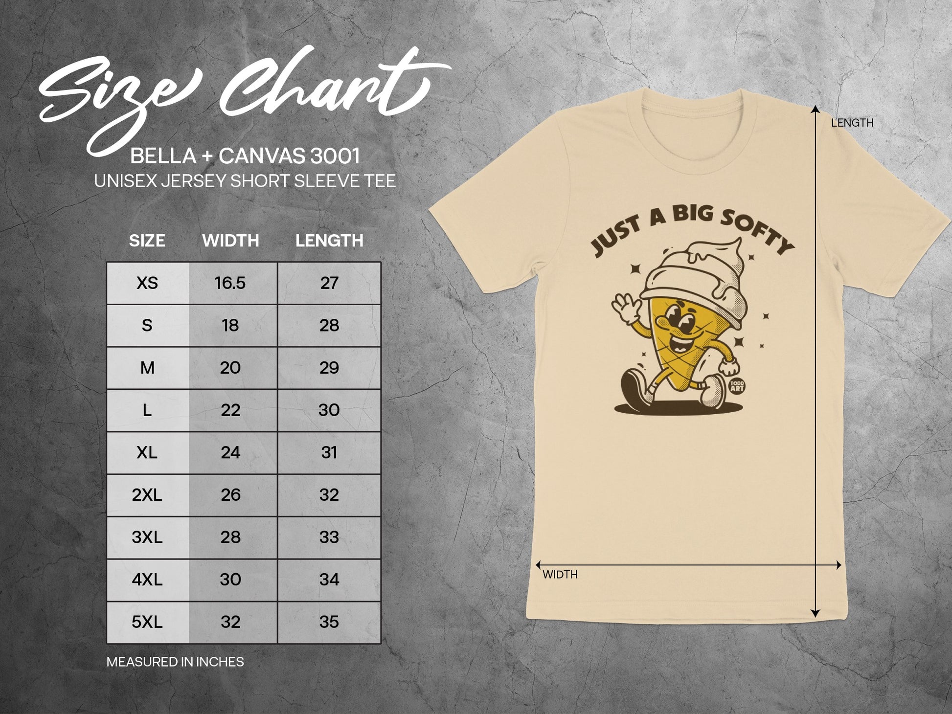 Just a Big Softy Ice Cream Character Tee Shirt