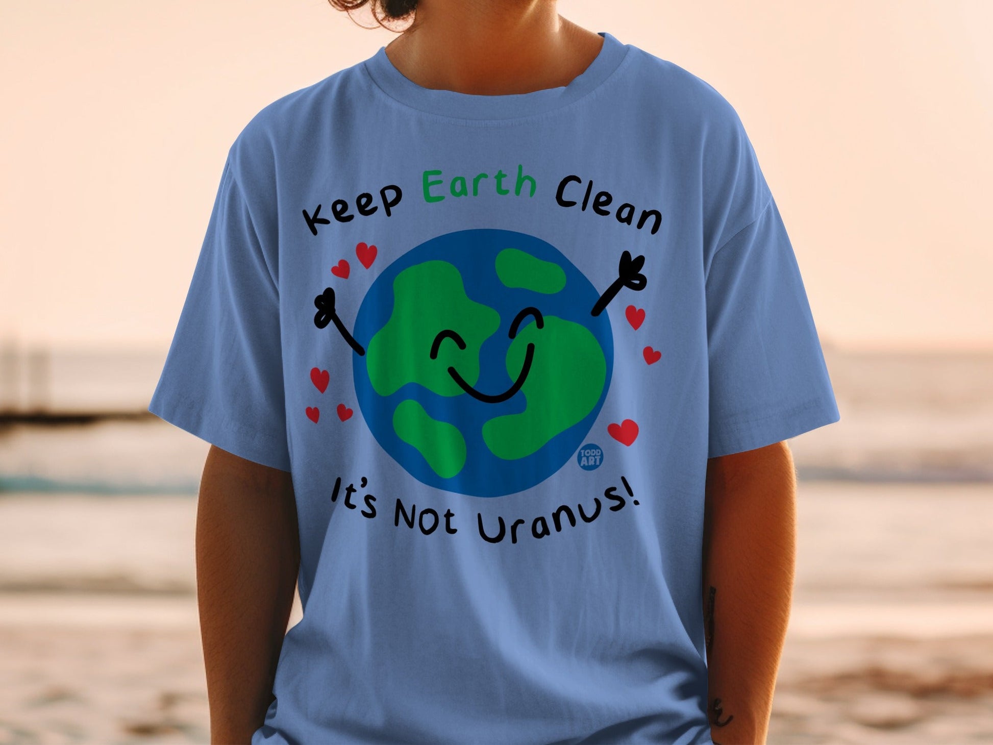 Funny Earth Clean Environment Graphic T-Shirt