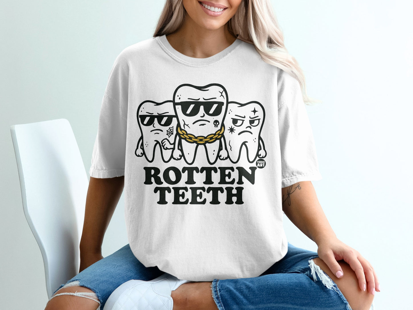 Cartoon Teeth Sunglasses Gold Chain Rotten Teeth product type