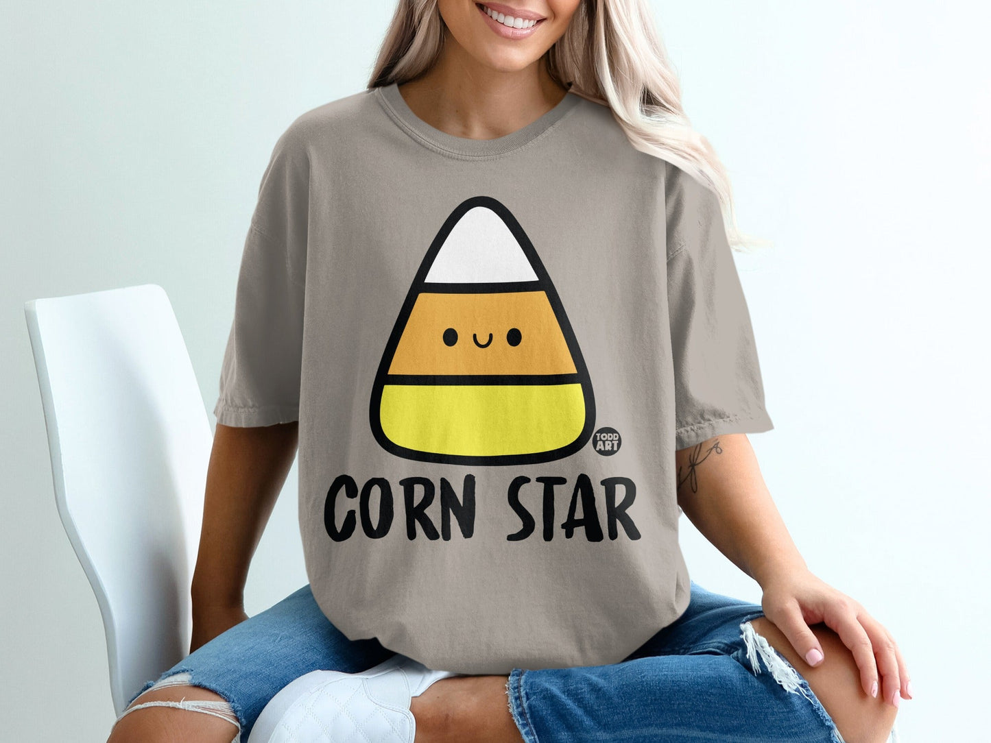 Cute Corn Star Candy Corn Graphic Tee Shirt