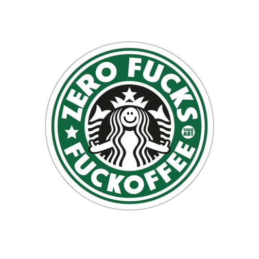 Zero Fucks Fuckoffee Parody Sticker for Coffee Lovers
