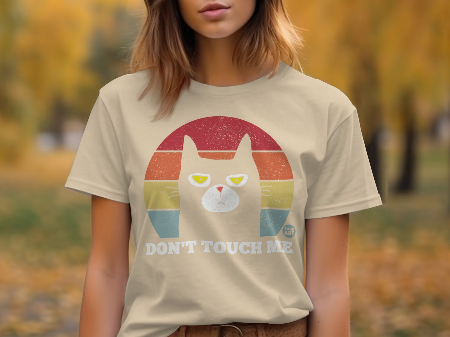 Don't Touch Me Cat Graphic T-Shirt for Cat Lovers