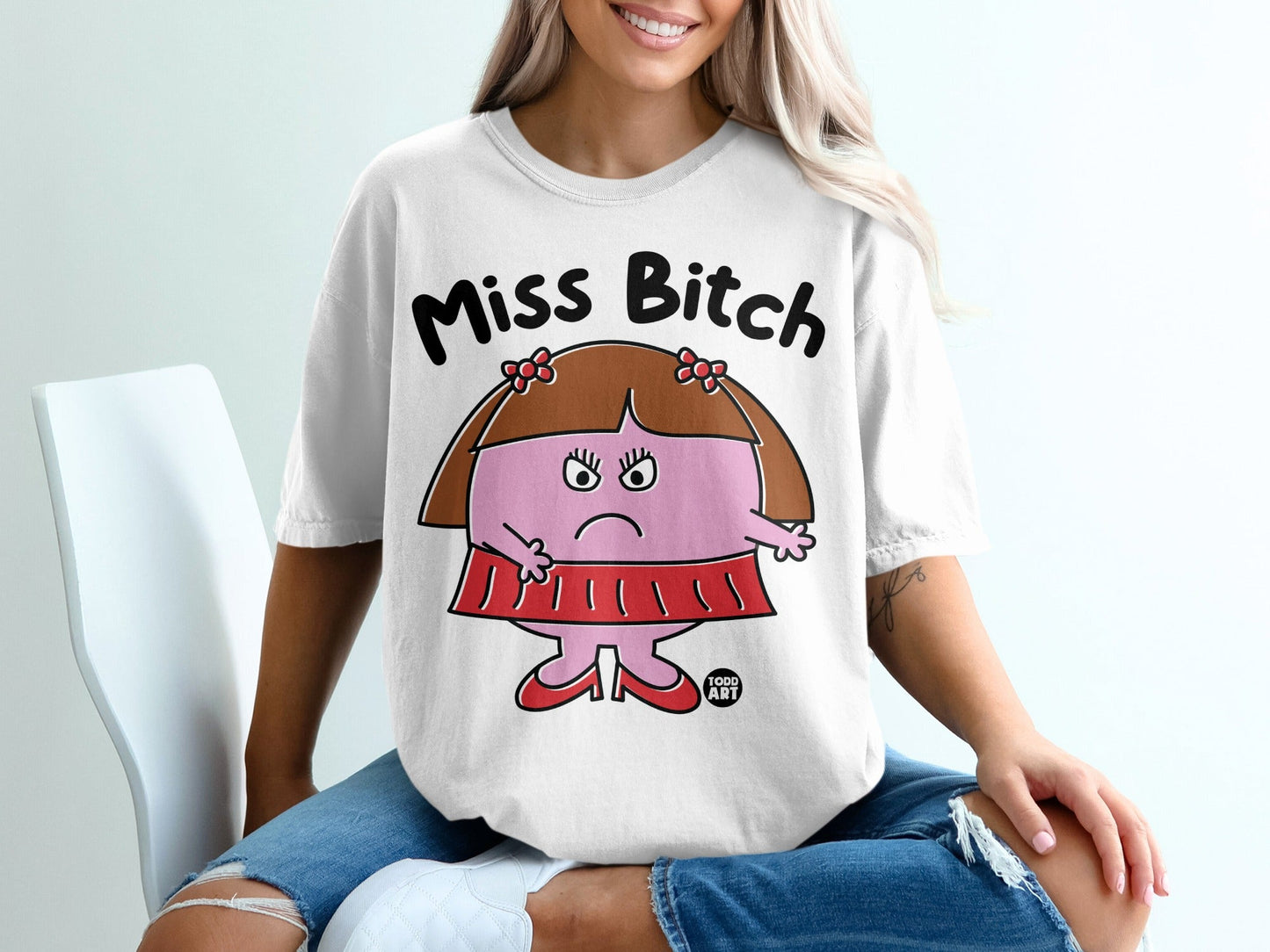 Miss Bitch Todd Art Character Graphic T-shirt