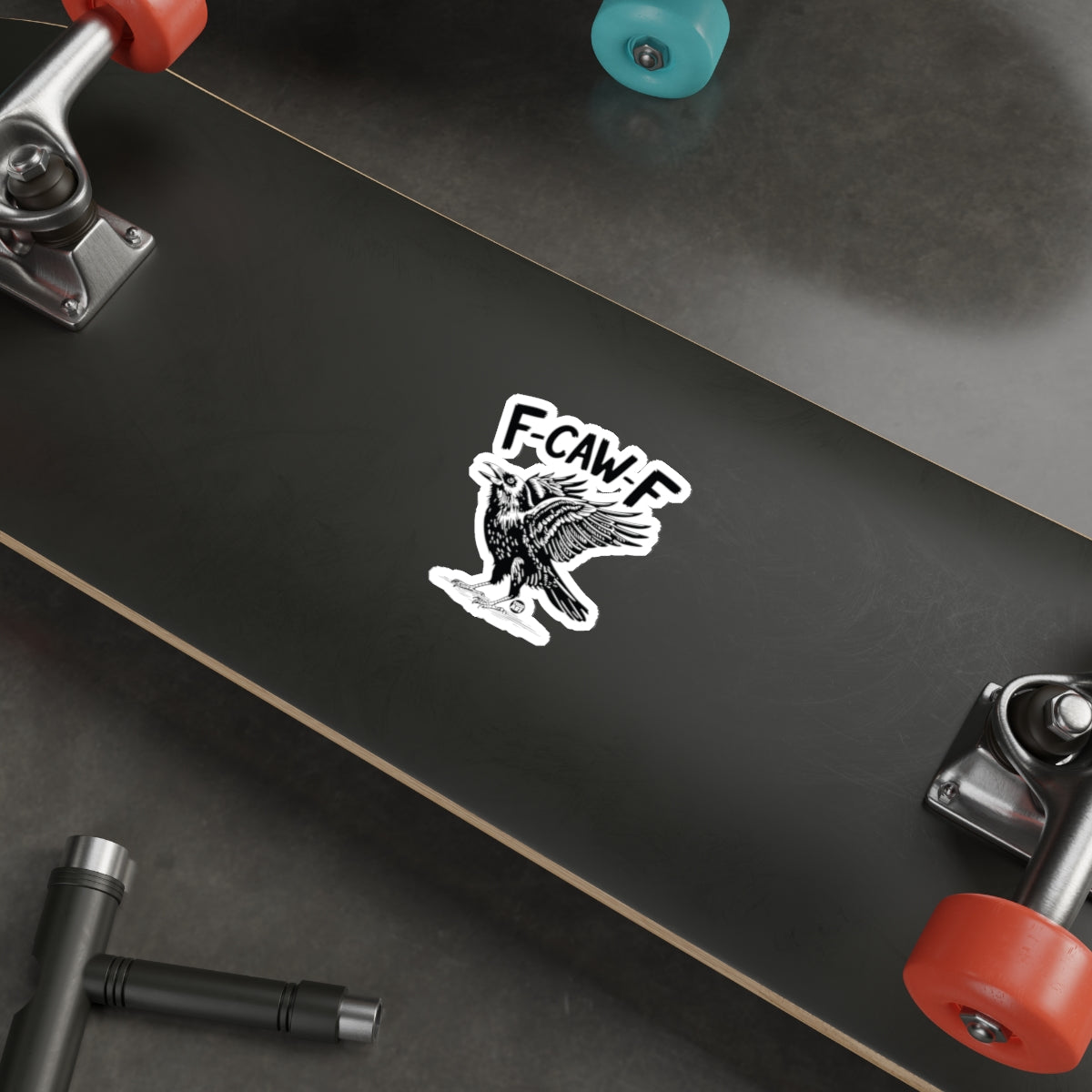 F-CAW-F Raven Crow Caw Design Decal Sticker 