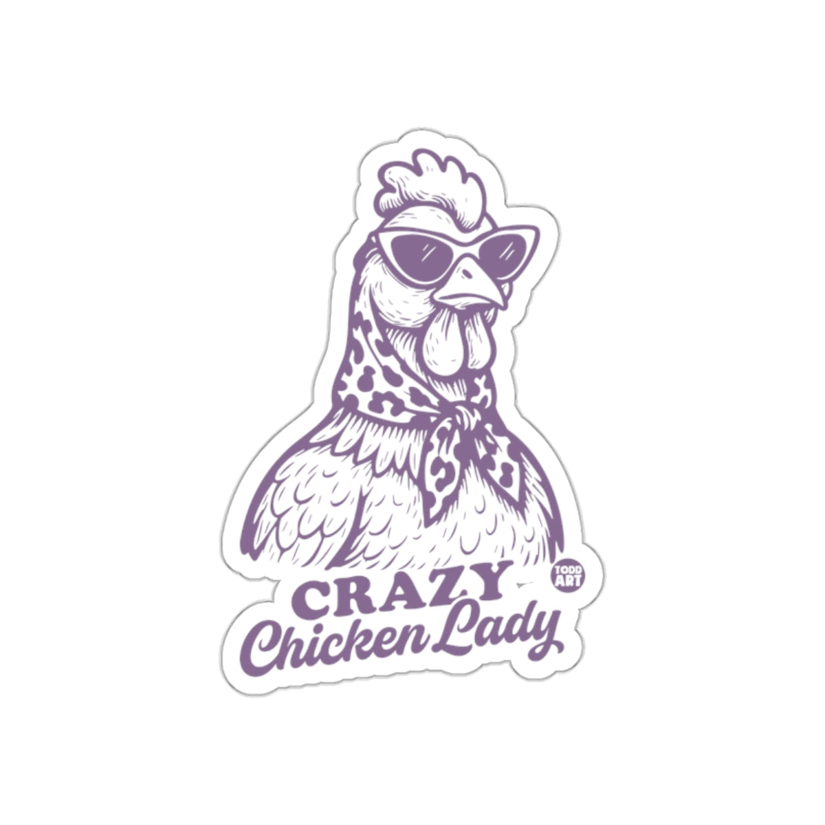 Crazy Chicken Lady Sticker Vintage Style Fun Design