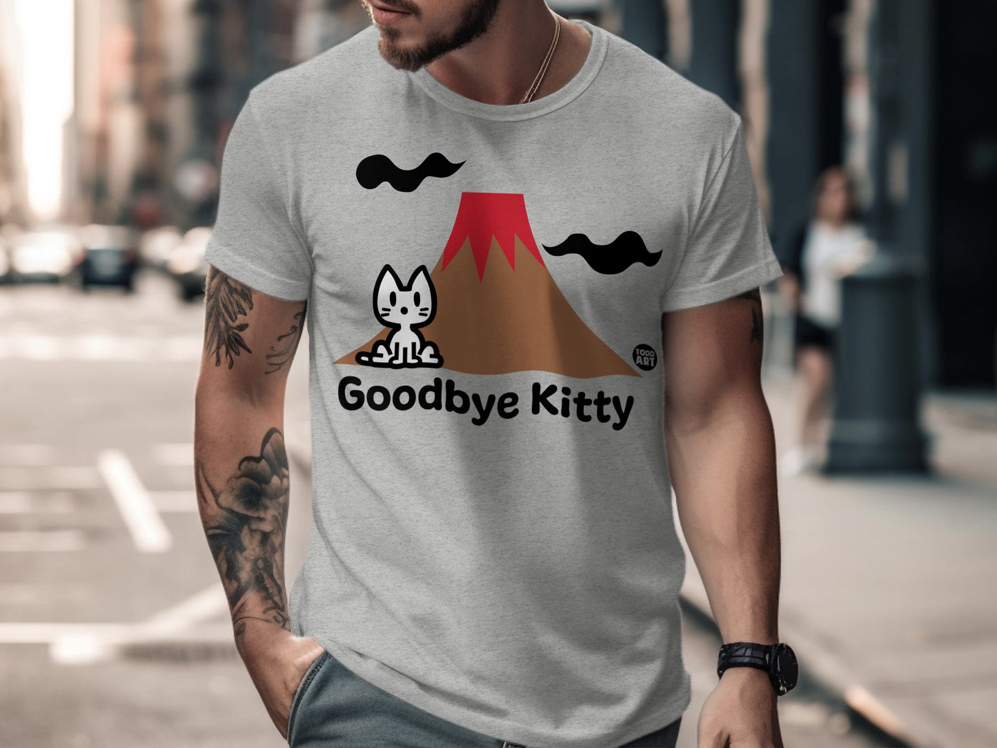 Goodbye Kitty Graphic T-Shirt with Fun Graphic
