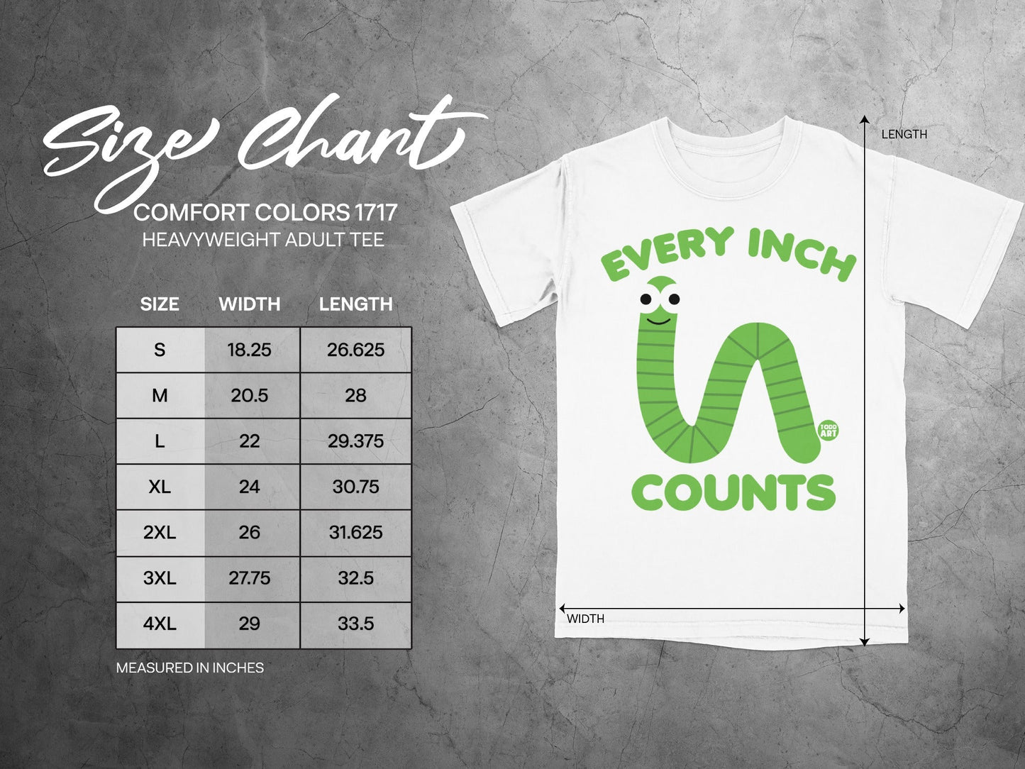 Every Inch Counts Graphic Heavyweight Adult Tee