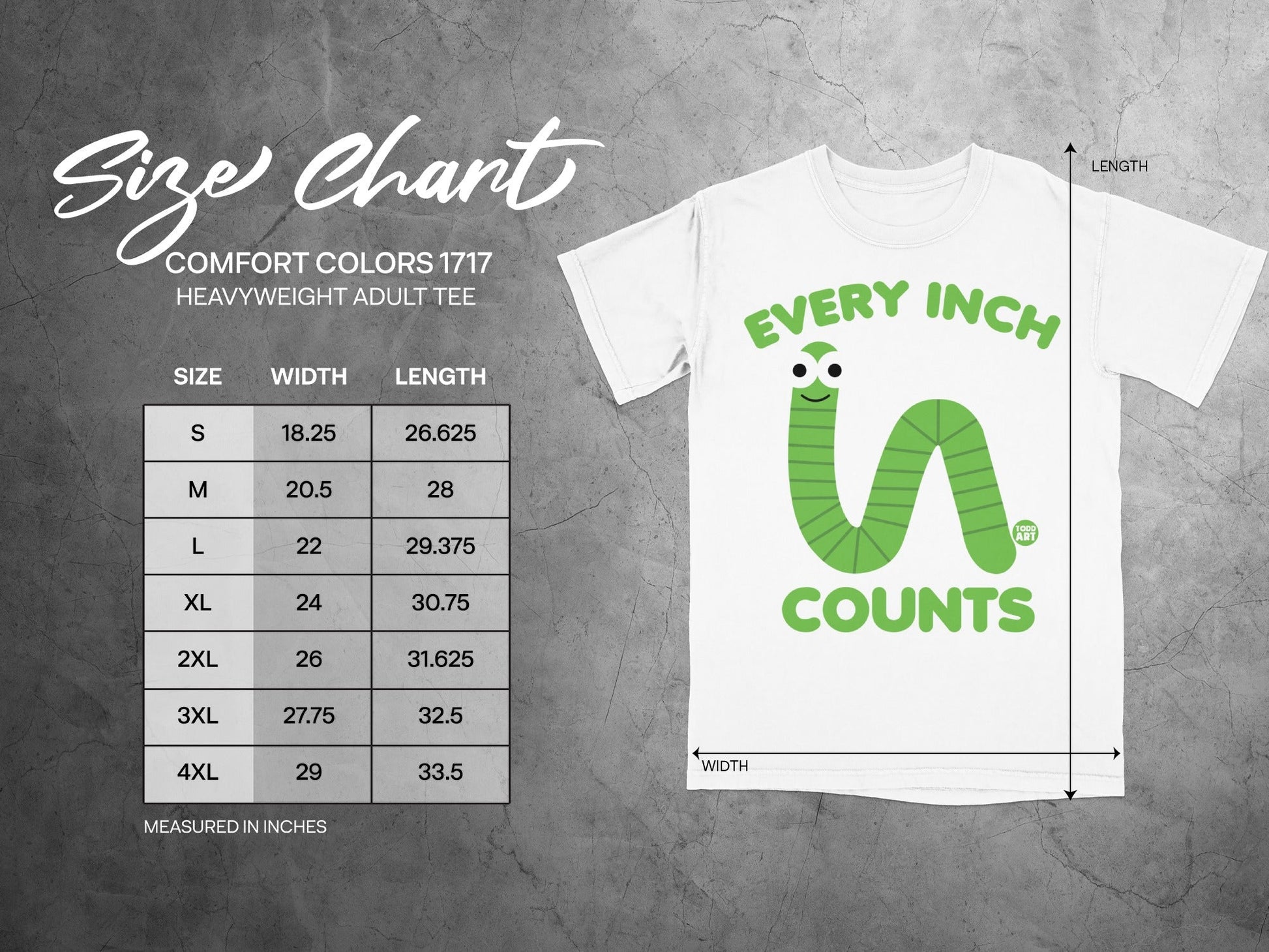 Every Inch Counts Graphic Heavyweight Adult Tee