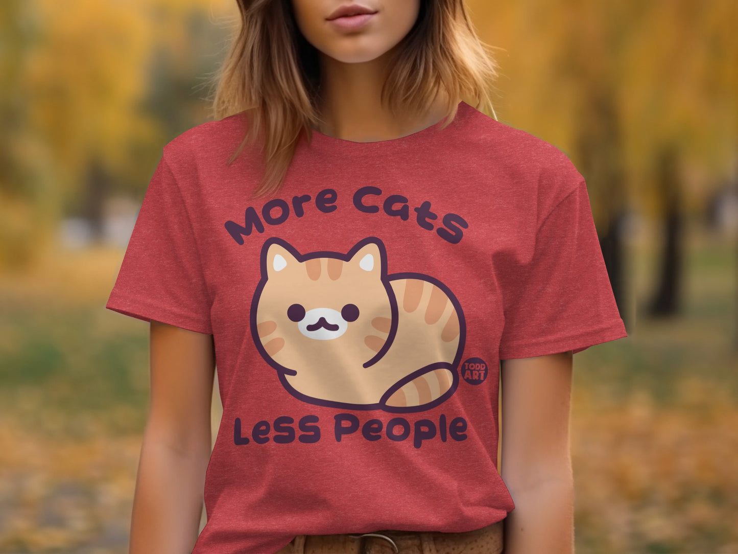 More Cats Less People Adorable Cat Graphic Shirt