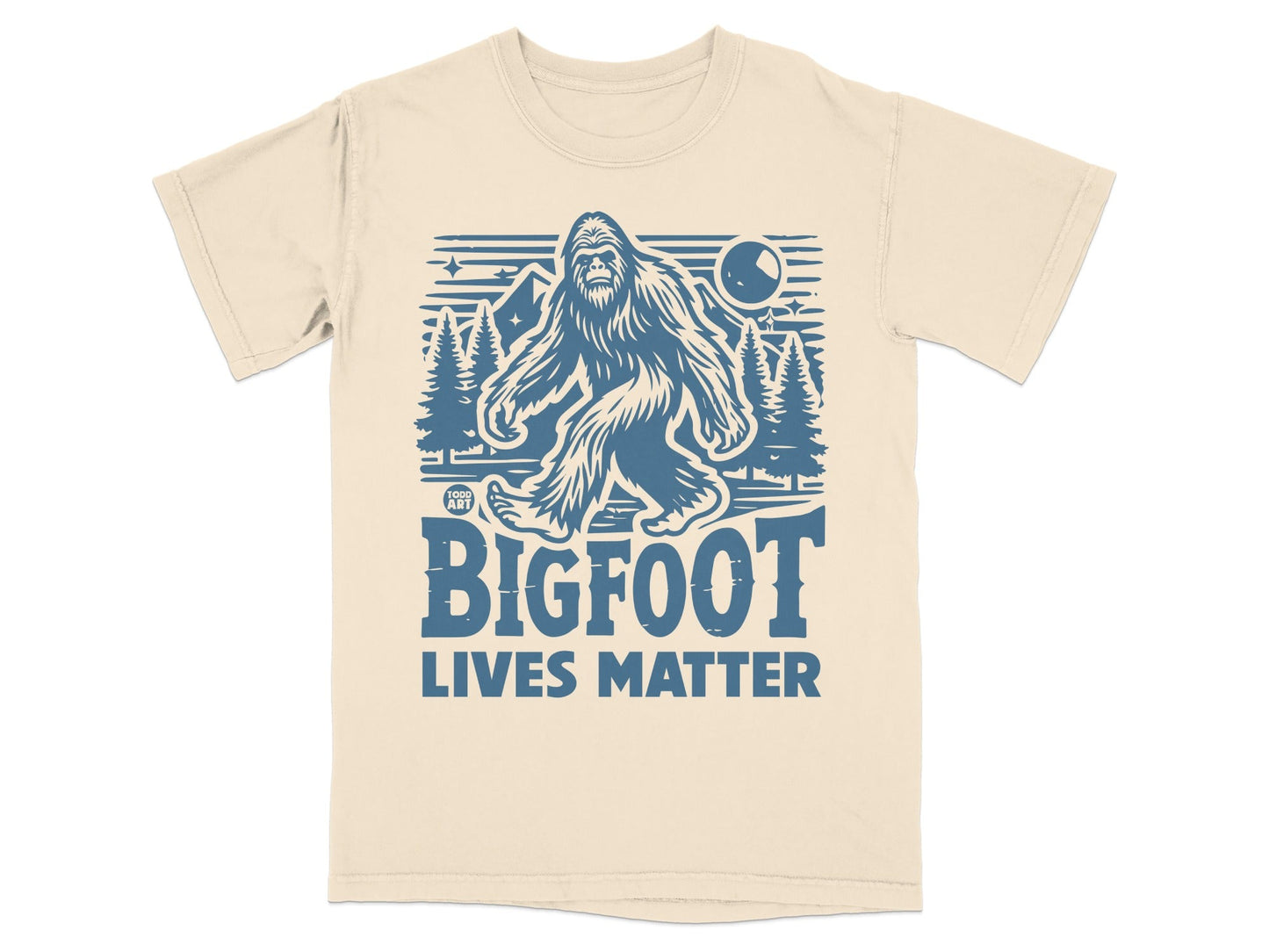 Bigfoot Lives Matter Moon and Trees Graphic T-Shirt
