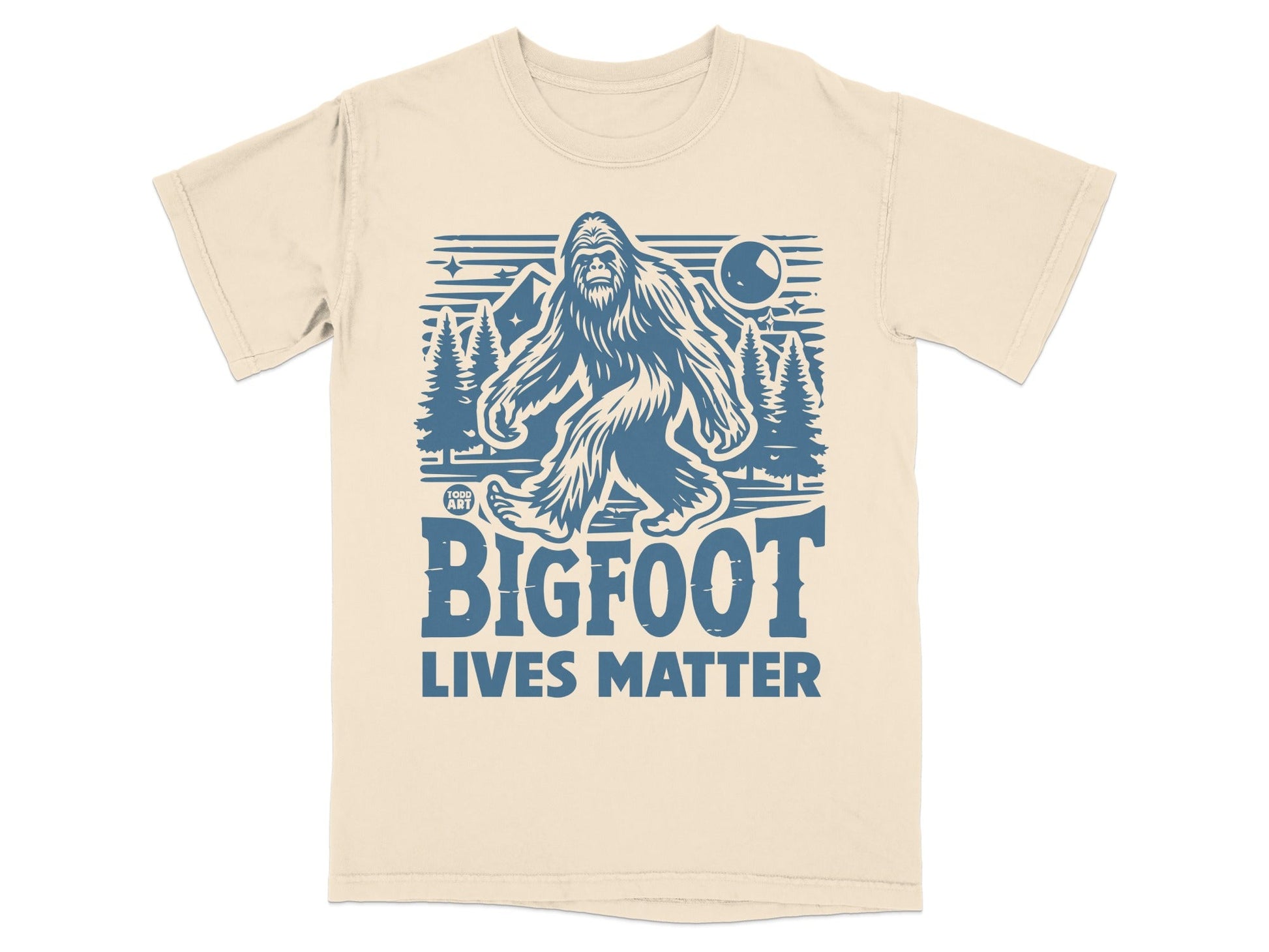 Bigfoot Lives Matter Moon and Trees Graphic T-Shirt