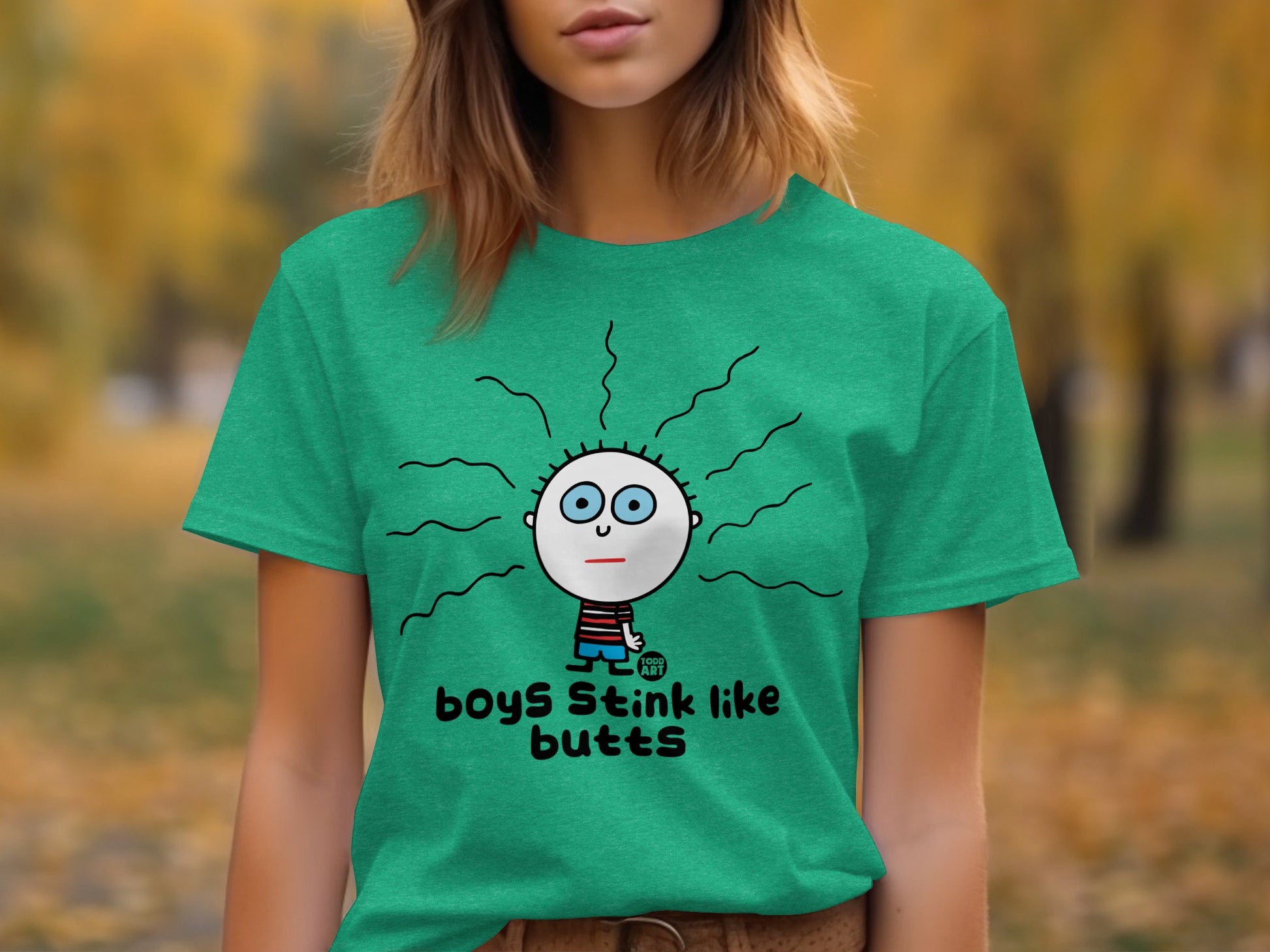 Boys Stink Like Butts Funny Graphic Tee