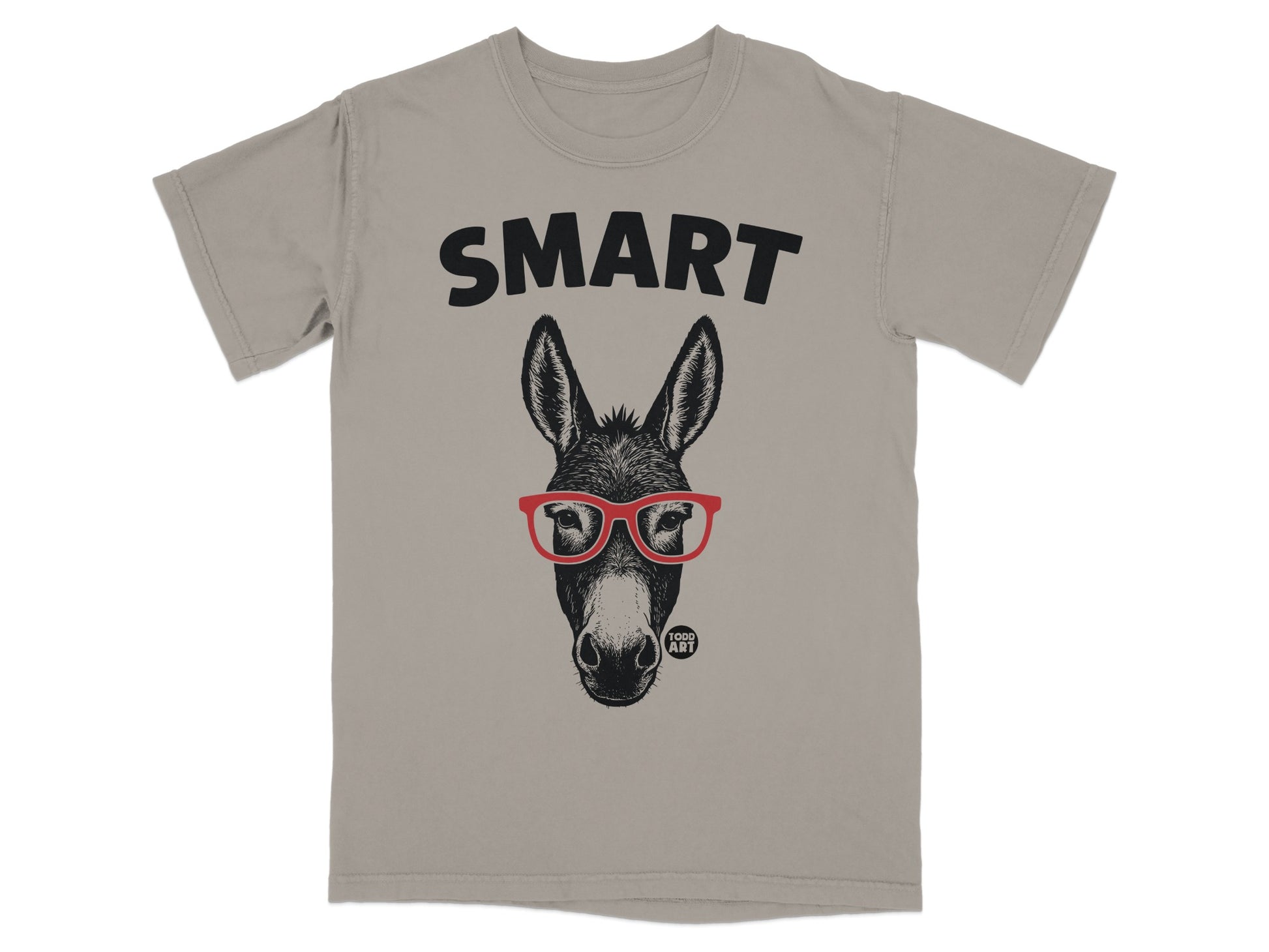 Smart Donkey Wearing Glasses Graphic T-Shirt