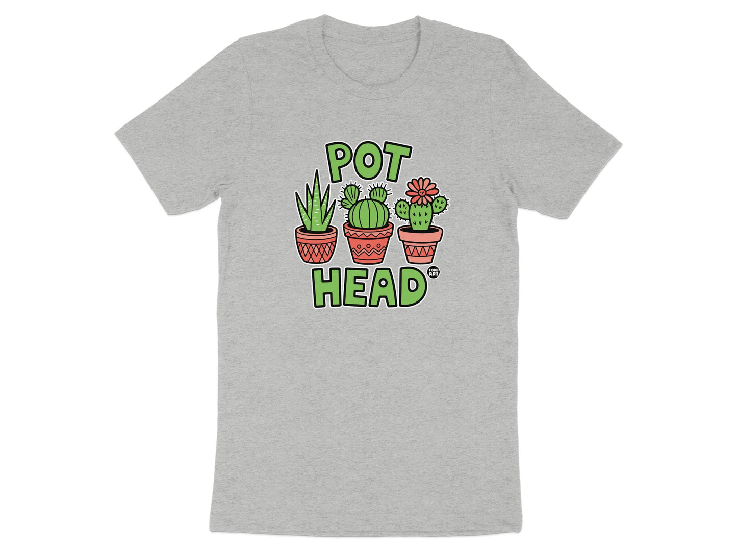 Pot Head Graphic Cactus Plants Design T-Shirt