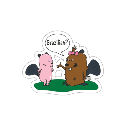 Funny Cartoon Characters with Brazilian Speech Bubble Sticker