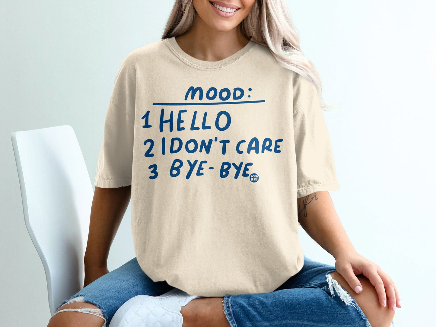 Funny Mood Hello I Don't Care Bye-Bye Graphic Product