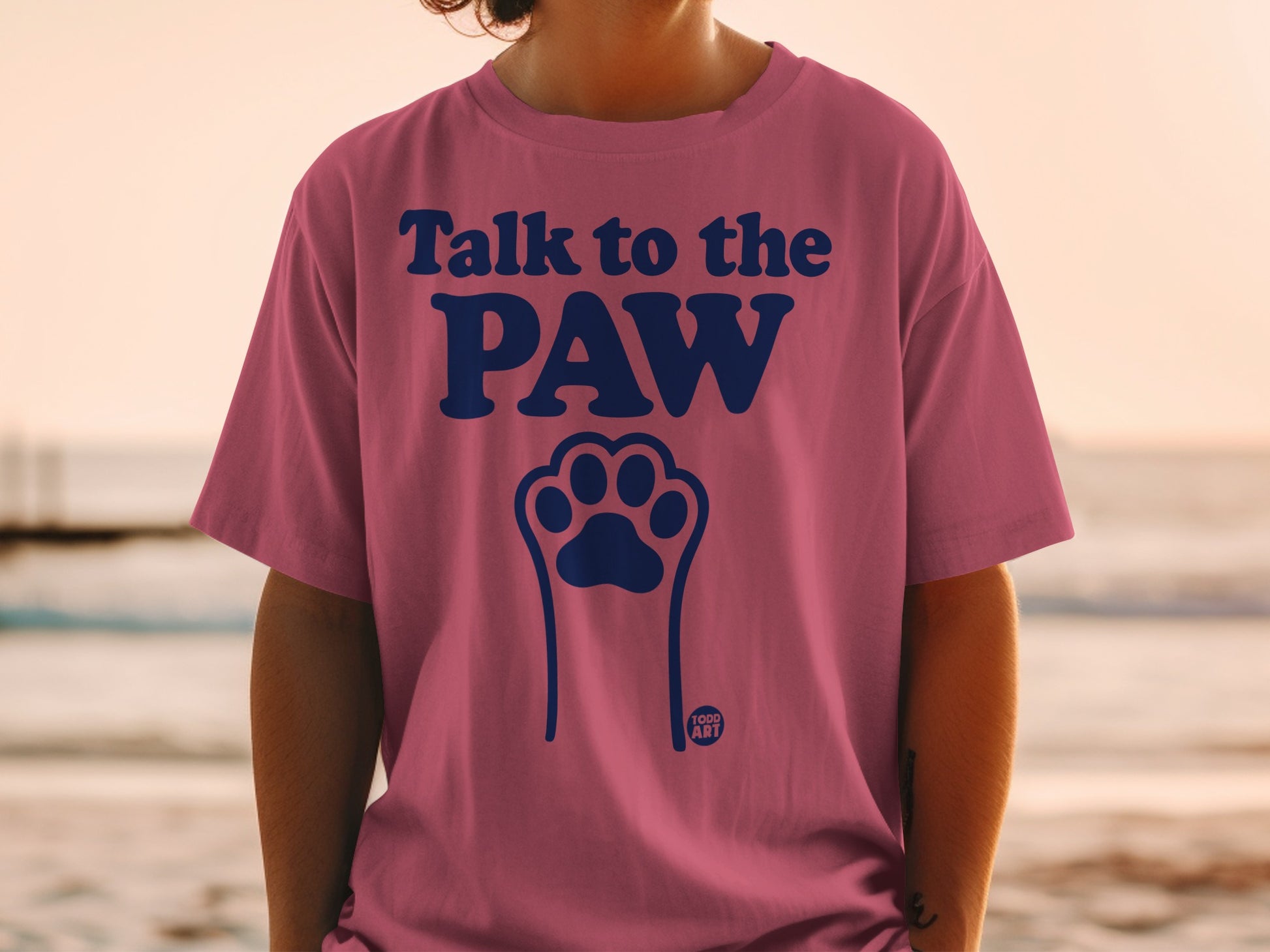 Talk to the Paw Graphic T-Shirt Funny Dog Lover Tee