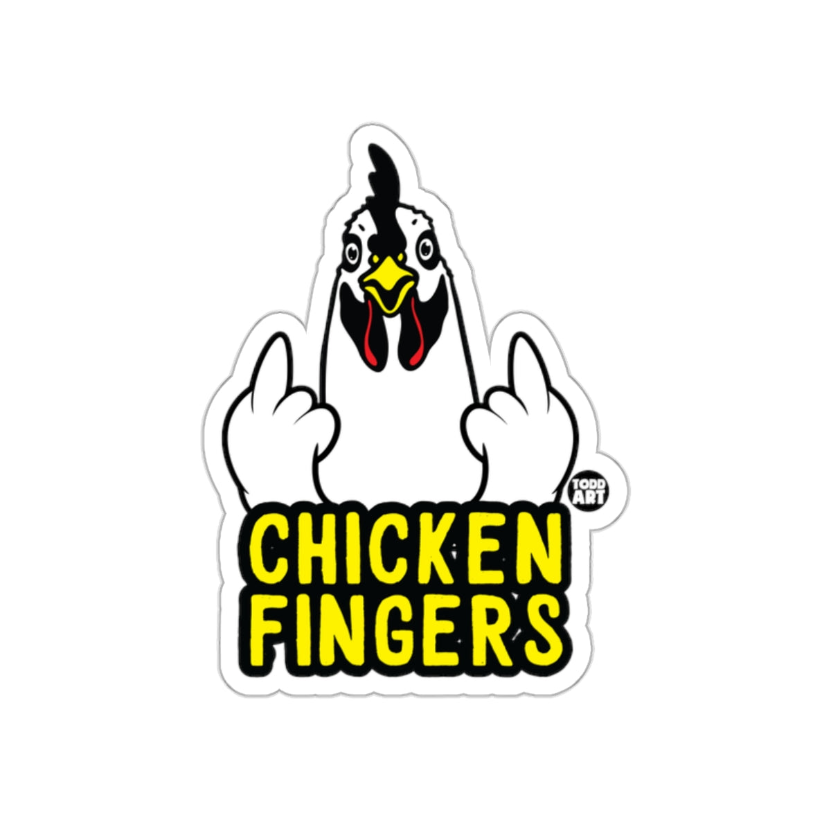 Chicken Fingers Sticker with Cartoon Chicken Design