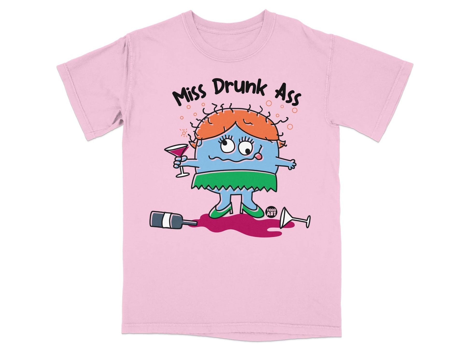 Miss Drunk Ass Cartoon Character Funny Graphic Tee