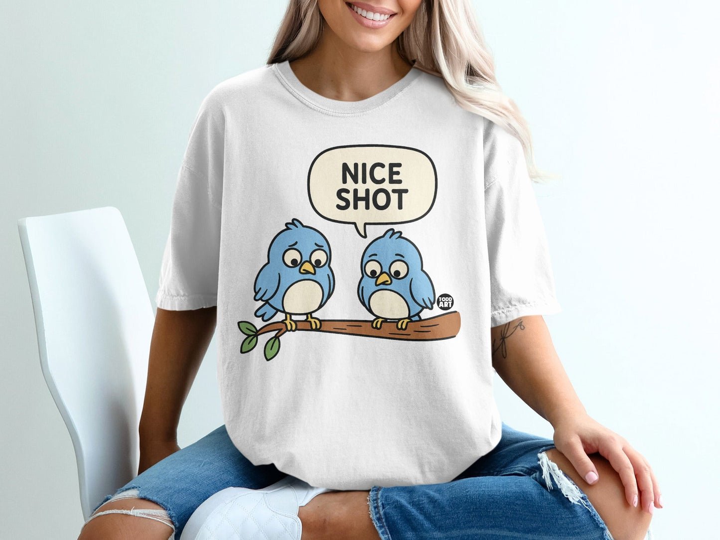 Nice Shot Cartoon Birds Women's T-Shirt