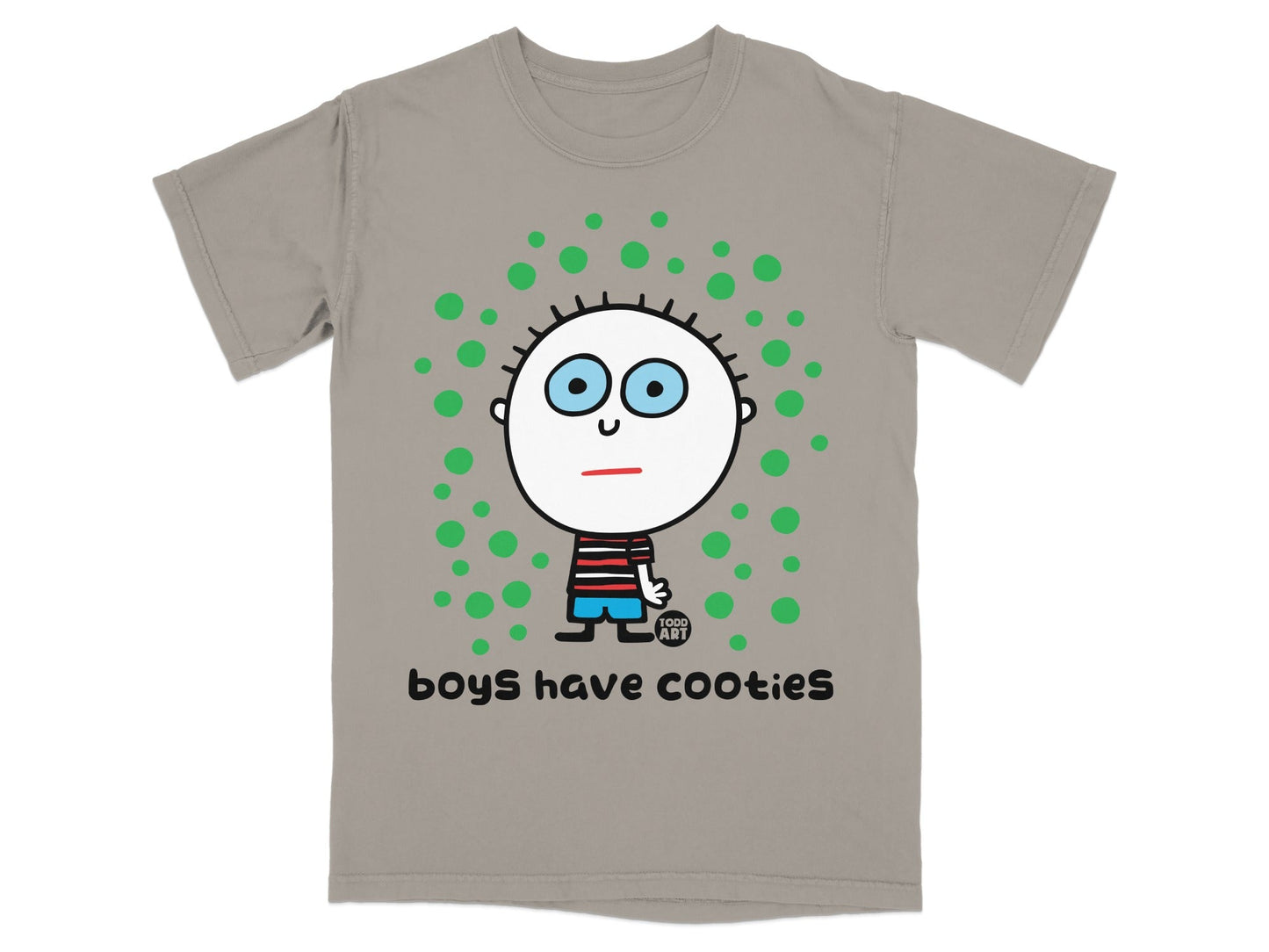 Boys Have Cooties Funny Cartoon Character T-Shirt