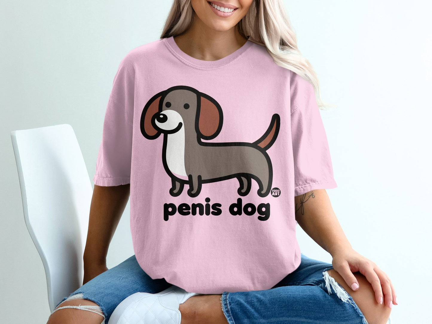 Penis Dog Funny Cute Dachshund Graphic T-shirt