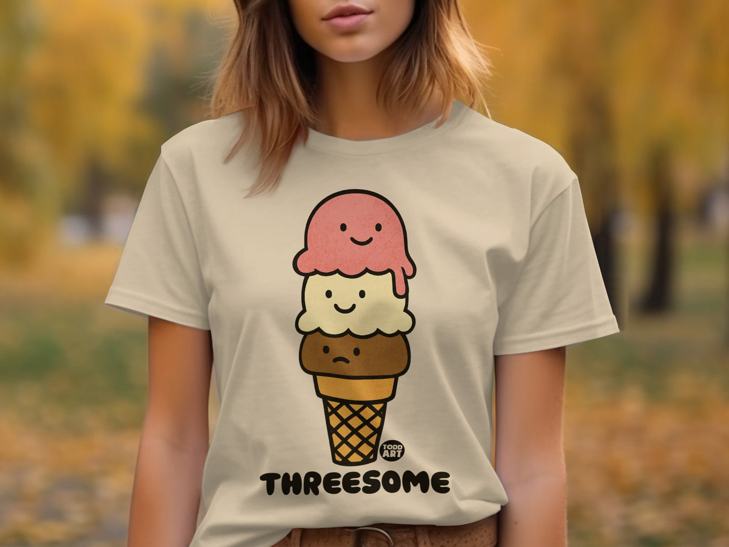 Threesome Ice Cream Design Graphic Tee