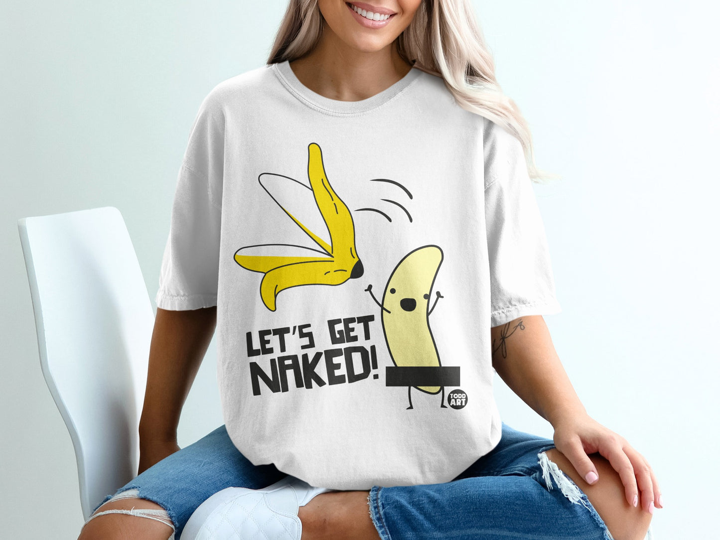 Let's Get Naked funny banana peeling illustration product type