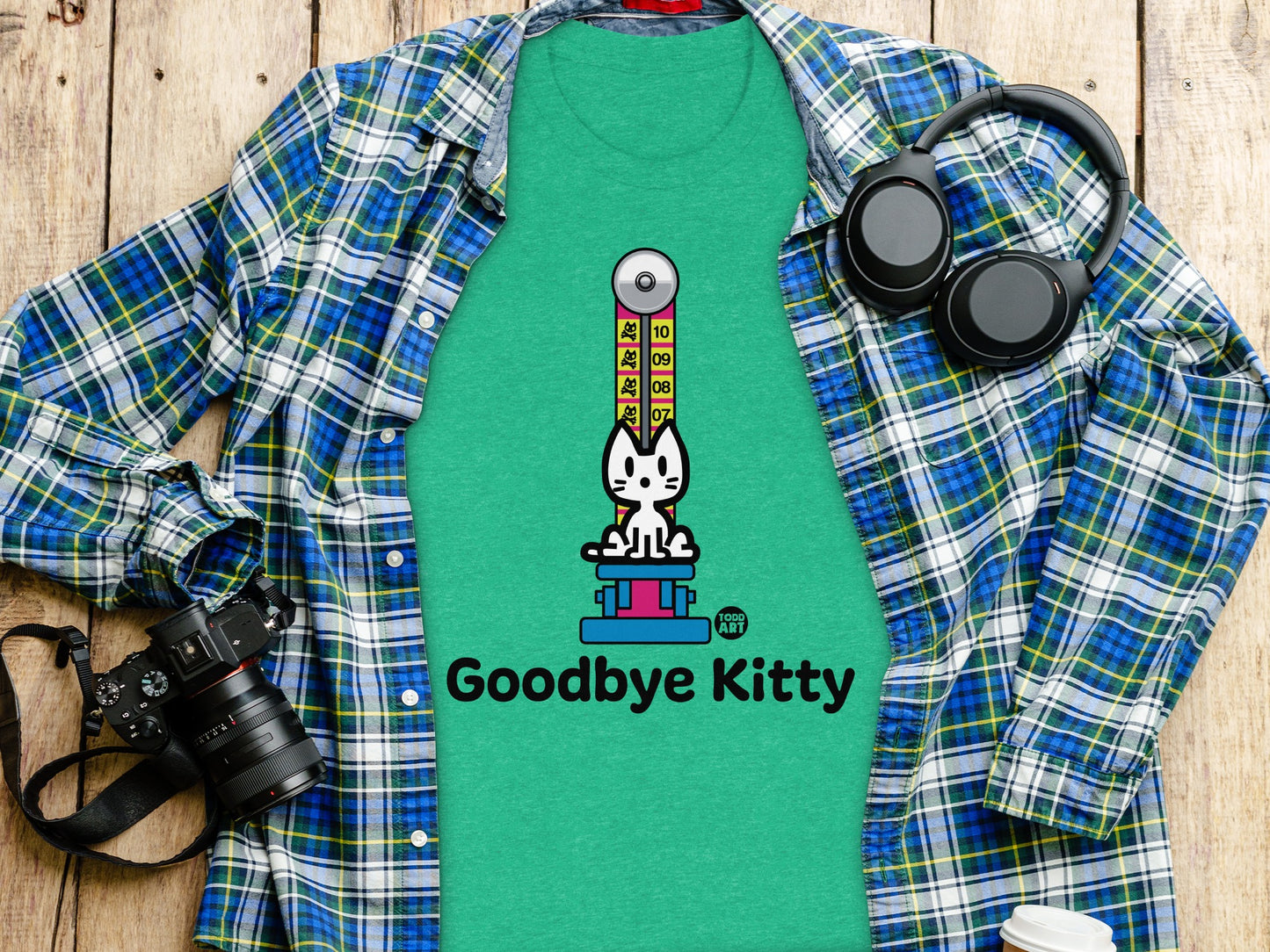 Goodbye Kitty Funny Cat Graphic T-Shirt for Casual Wear