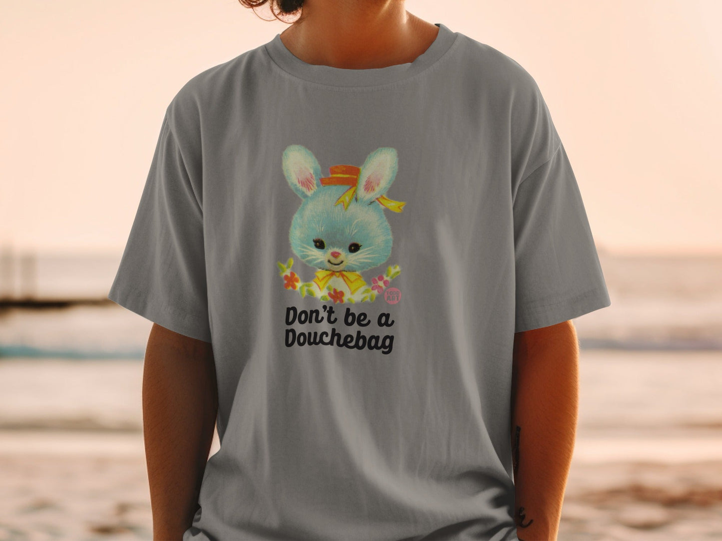 Don't be a Douchebag Bunny Design Graphic T-shirt
