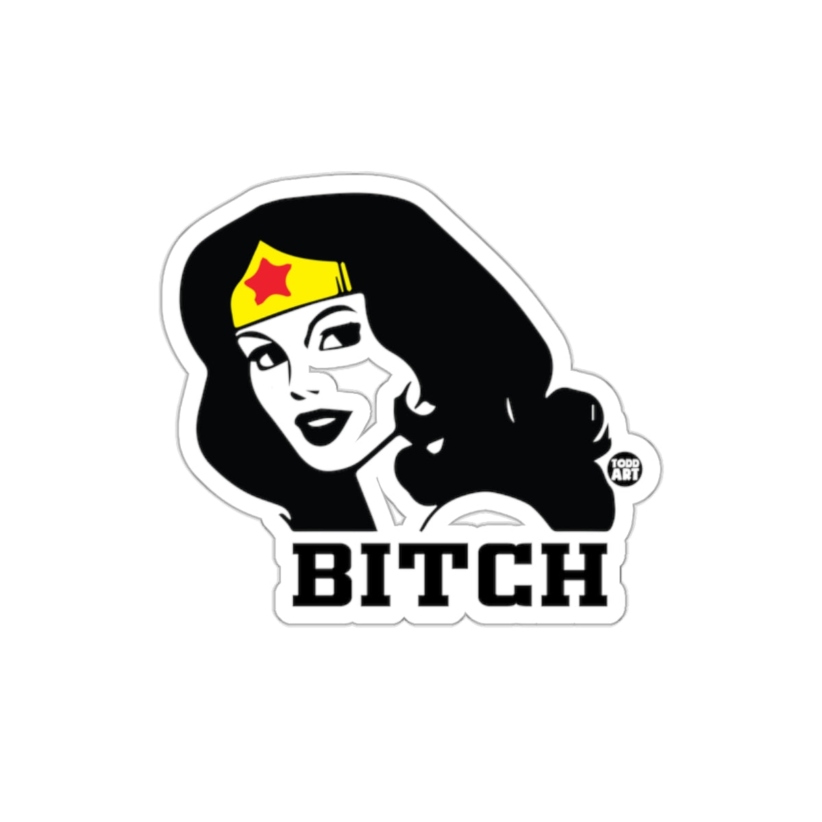 Wonder Woman Strong Word Funny Parody Image sticker
