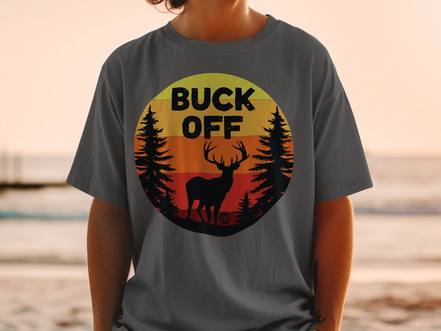 Buck Off Deer Retro Vintage Graphic Tee Shirt