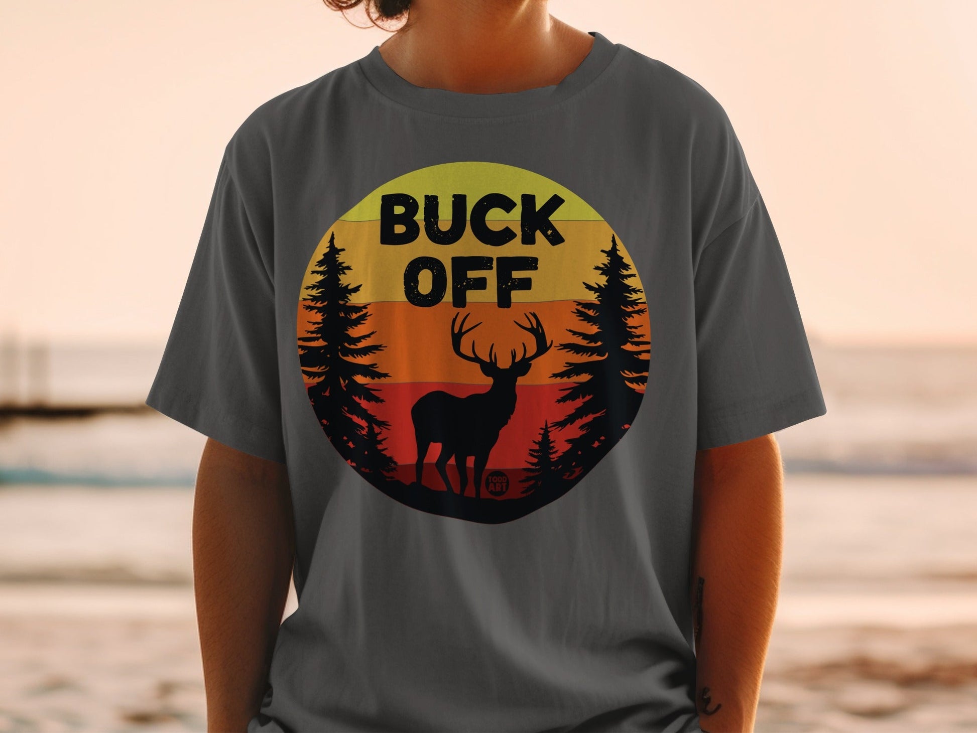 Buck Off Deer Retro Vintage Graphic Tee Shirt