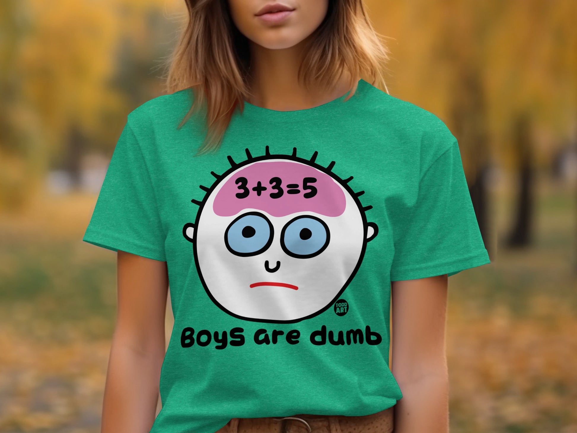 Boys are dumb 3 plus 3 equals 5 funny shirt