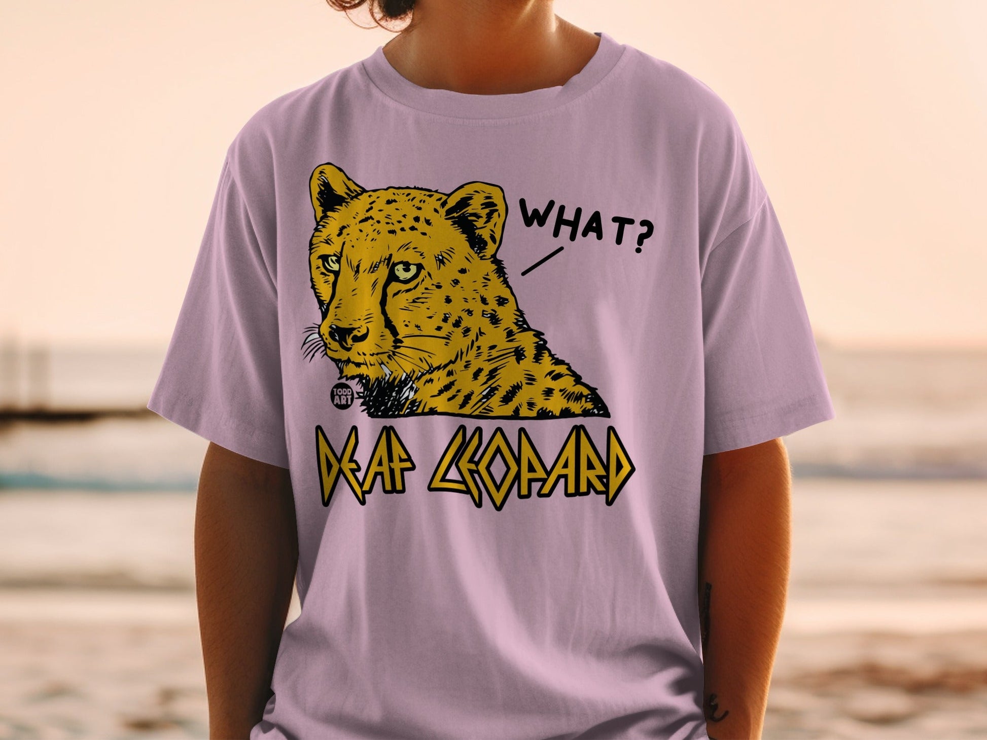 Deaf Leopard 'What?' Graphic T-shirt for Casual Wear