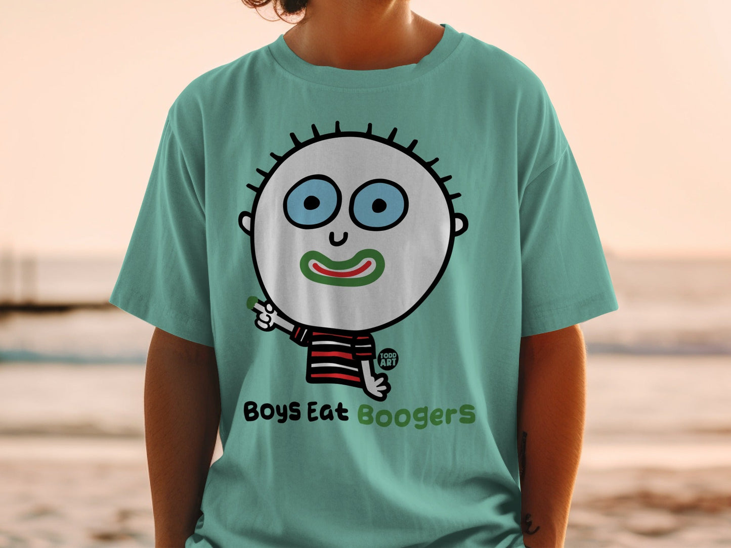 Boys Eat Boogers Cartoon Character T-Shirt Product