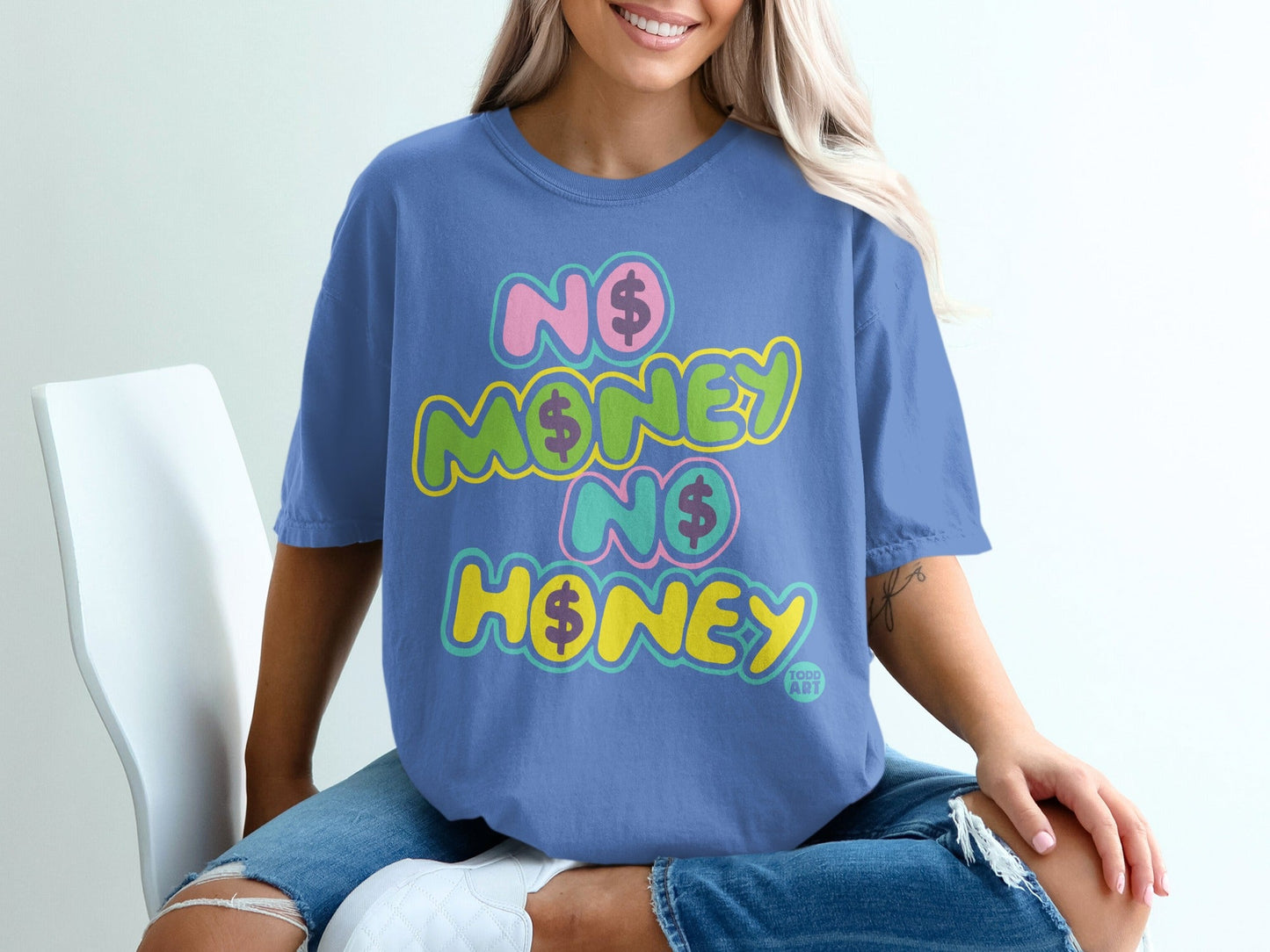 No Money No Honey Graphic Casual Style T-Shirt