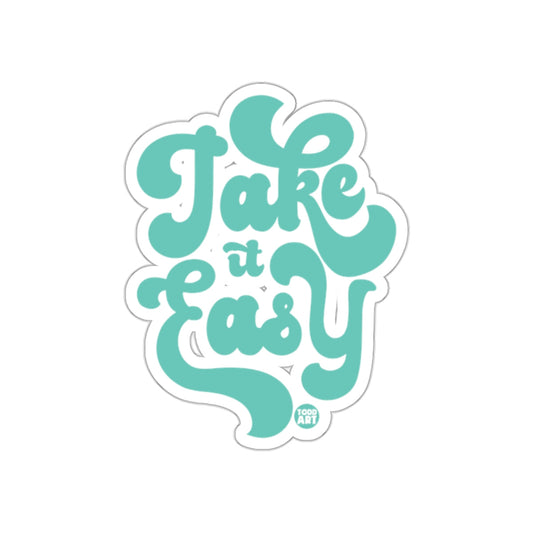 Take It Easy White and Teal Sticker Product