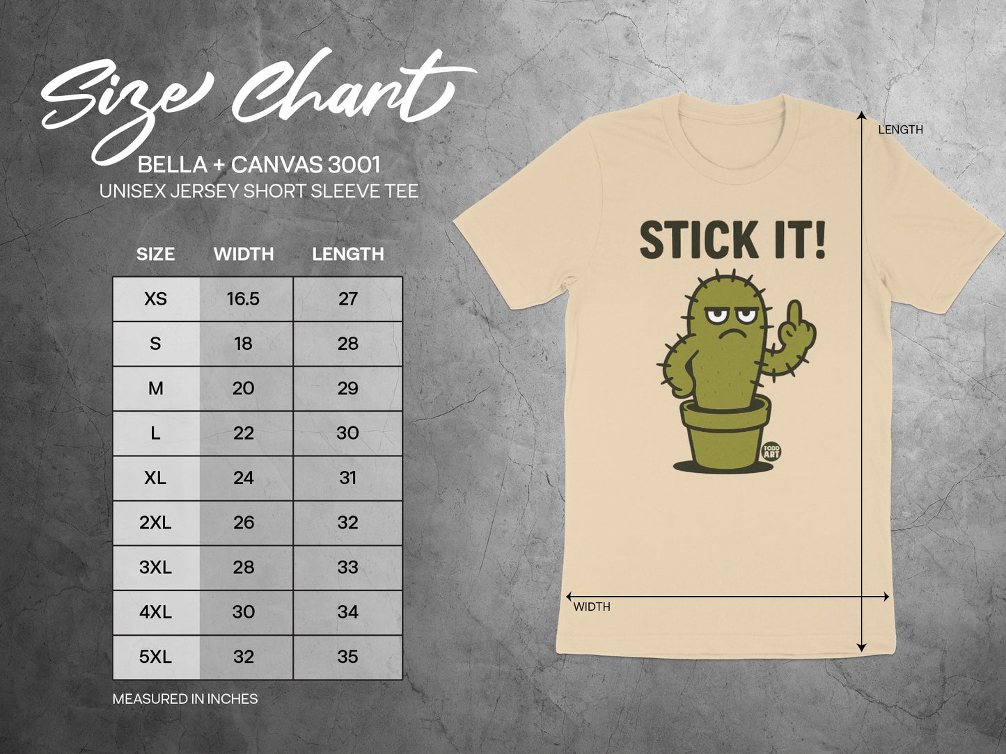 Stick It Cactus Design Unisex Jersey Short Sleeve Tee