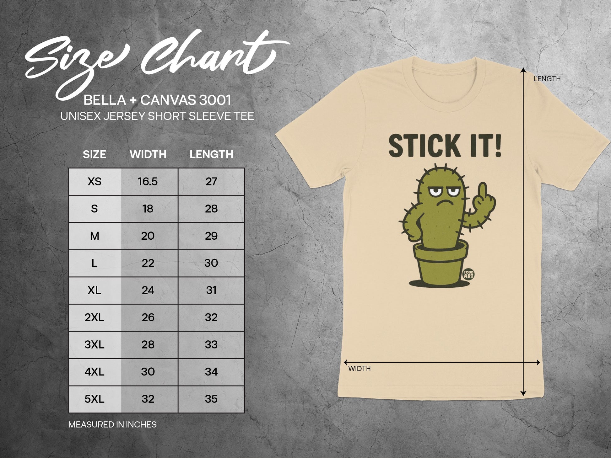 Stick It Cactus Design Unisex Jersey Short Sleeve Tee